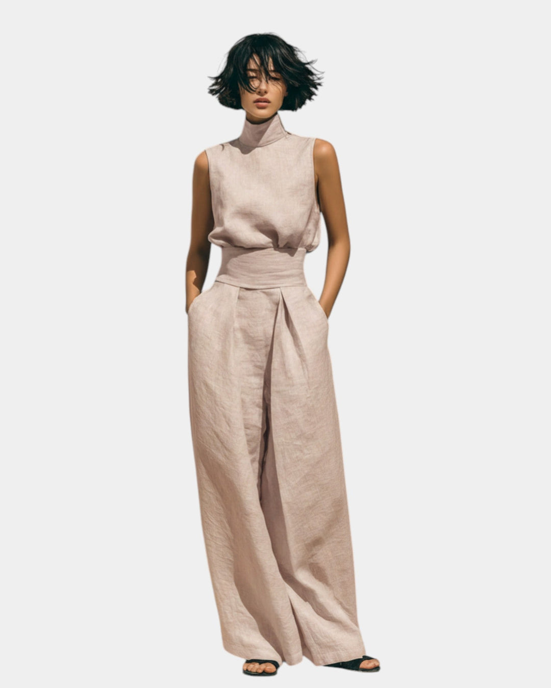 VERLAINE PARIS™| Ensemble débardeur et pantalon large minimaliste