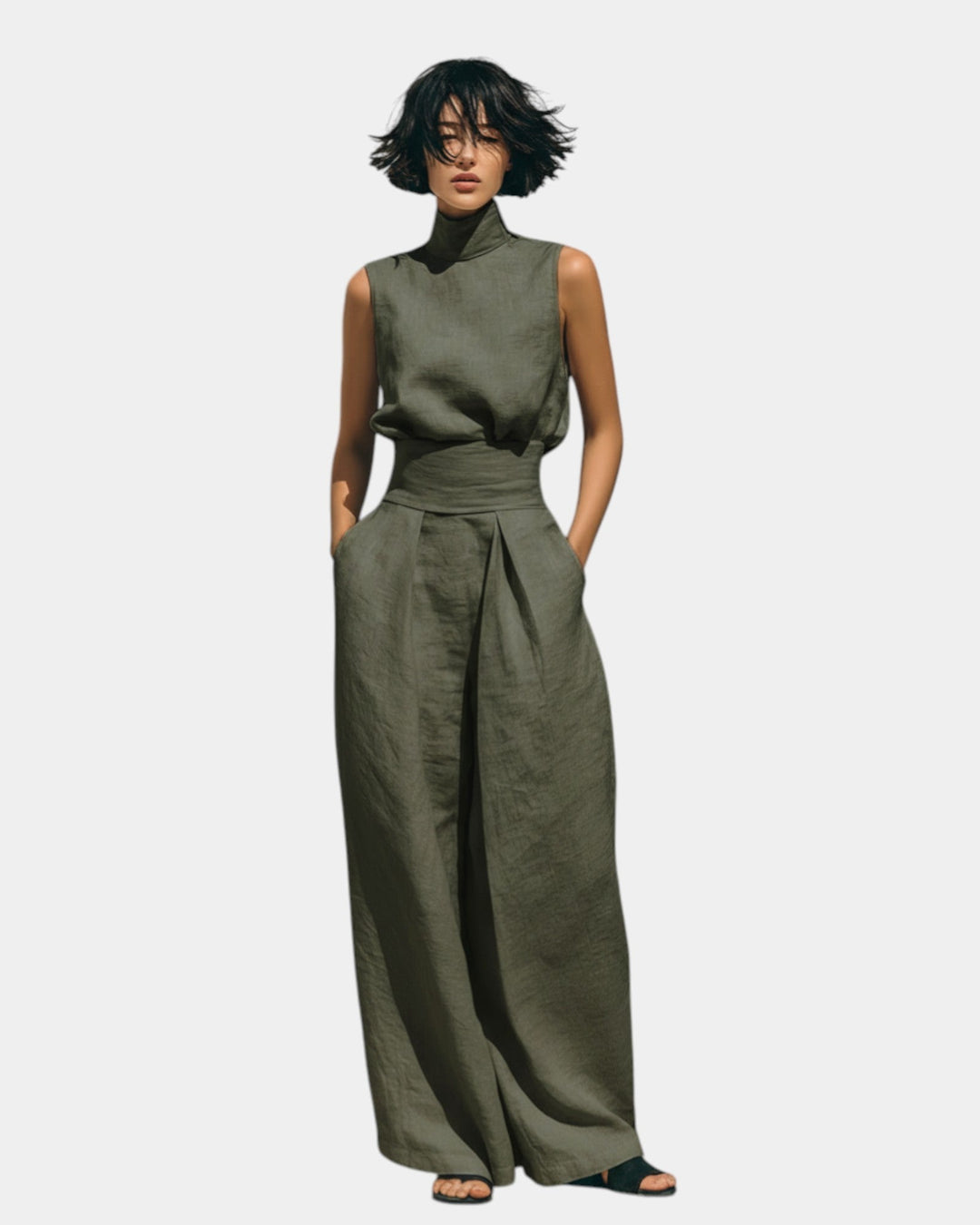 VERLAINE PARIS™| Ensemble débardeur et pantalon large minimaliste