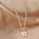 VERLAINE PARIS™ | Collier Pendentif Marguerite avec Perle