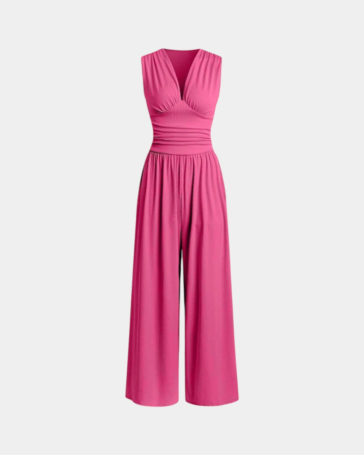 VERLAINE PARIS™| Combinaison sans manches à jambes larges chic