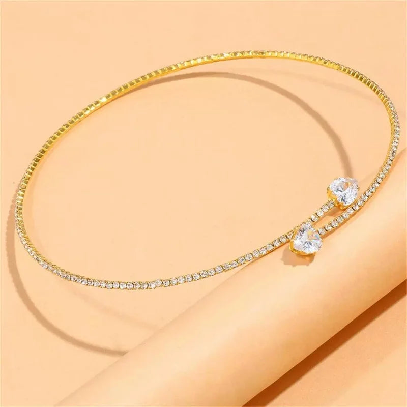 VERLAINE PARIS™ | Collier Ras-du-Cou Cœur en Cristal