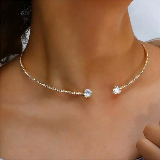 VERLAINE PARIS™ | Collier Ras-du-Cou Cœur en Cristal
