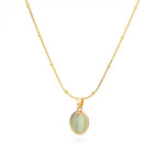 VERLAINE PARIS™ | Collier Pendentif Goutte d’Eau en Opale en Acier Inoxydable Doré Chic