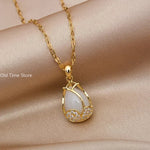 VERLAINE PARIS™ | Collier Pendentif Élégant en Cristal Rose et Or