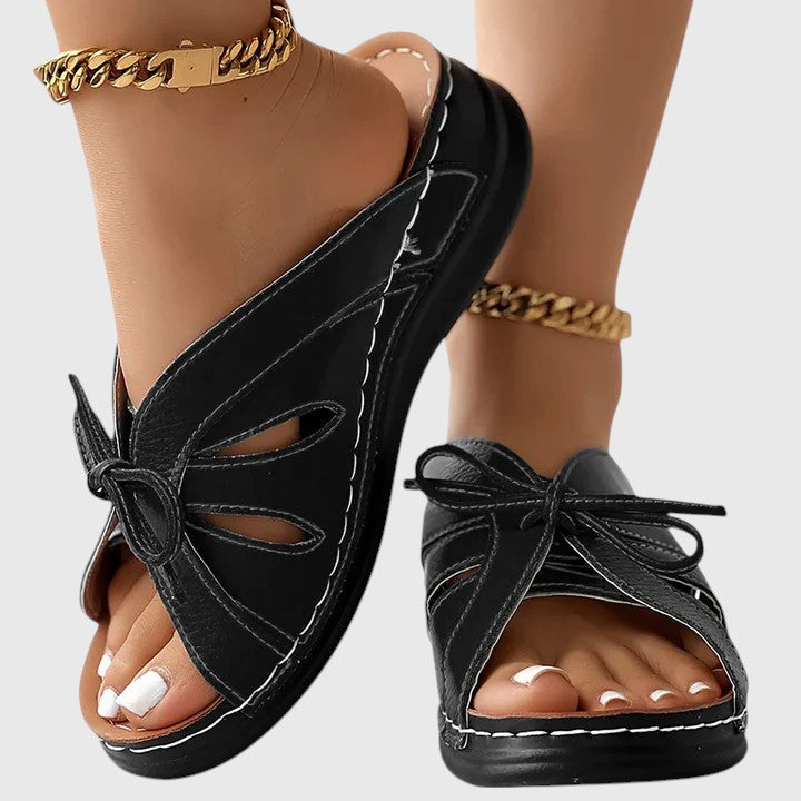 VERLAINE PARIS™- Sandales à Enfiler Chic avec Ruban