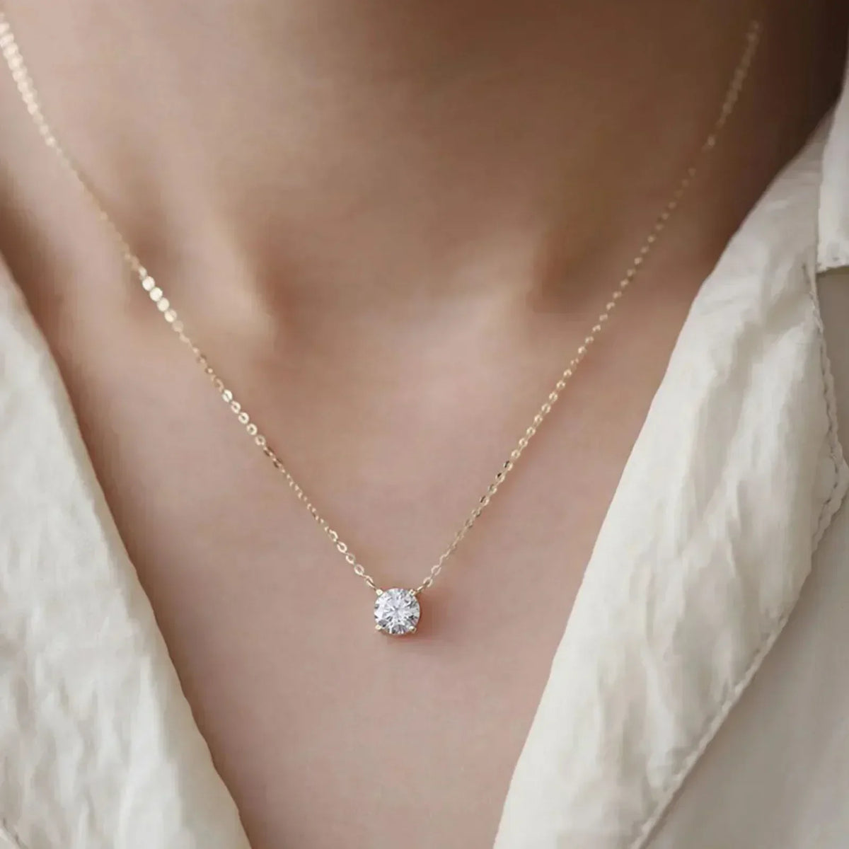VERLAINE PARIS™ | Collier en argent sterling plaqué or avec zircon