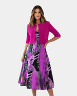 VERLAINE PARIS™| Robe midi fluide imprimée avec veste assortie