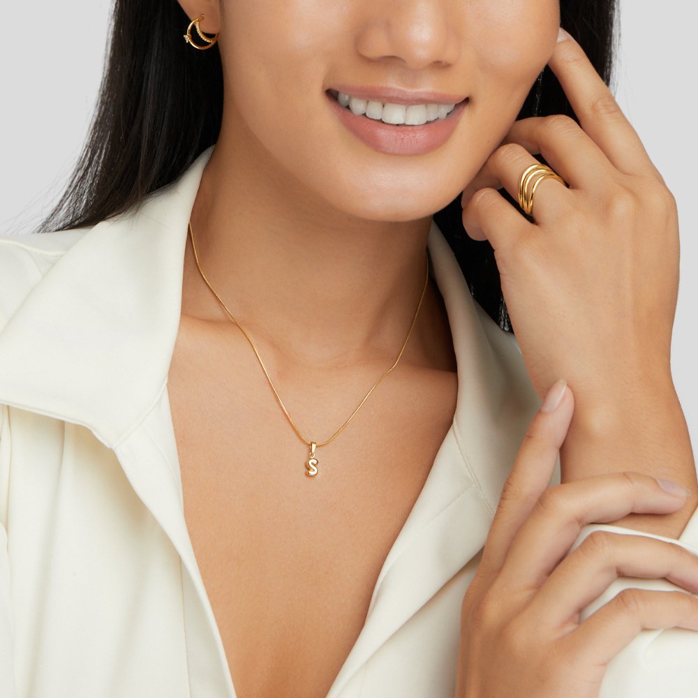 VERLAINE PARIS™ | Collier Lettre Bubble Chic