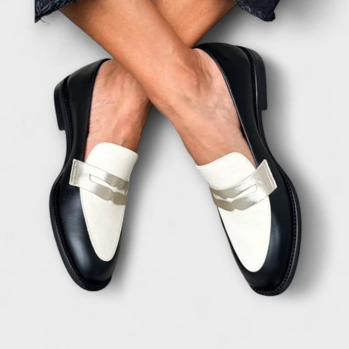 VERLAINE PARIS™ | Mocassins Noirs Métallisés