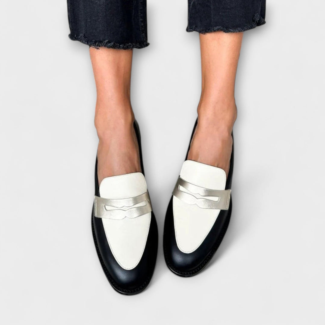 VERLAINE PARIS™ | Mocassins Noirs Métallisés
