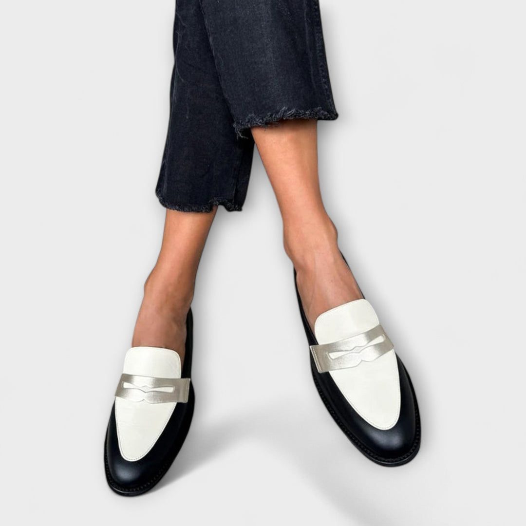 VERLAINE PARIS™ | Mocassins Noirs Métallisés