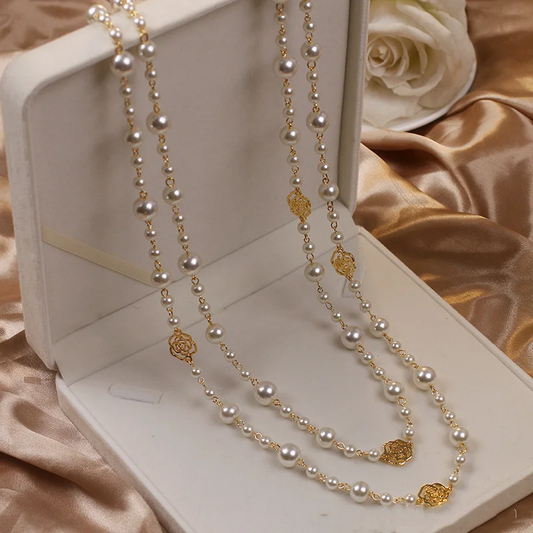 VERLAINE PARIS™ | Collier Élégant en Perles Dorées