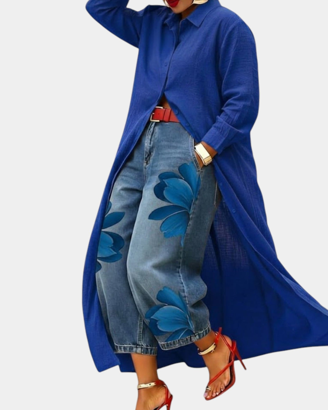 VERLAINE PARIS™| Ensemble robe et pantalon en jean large