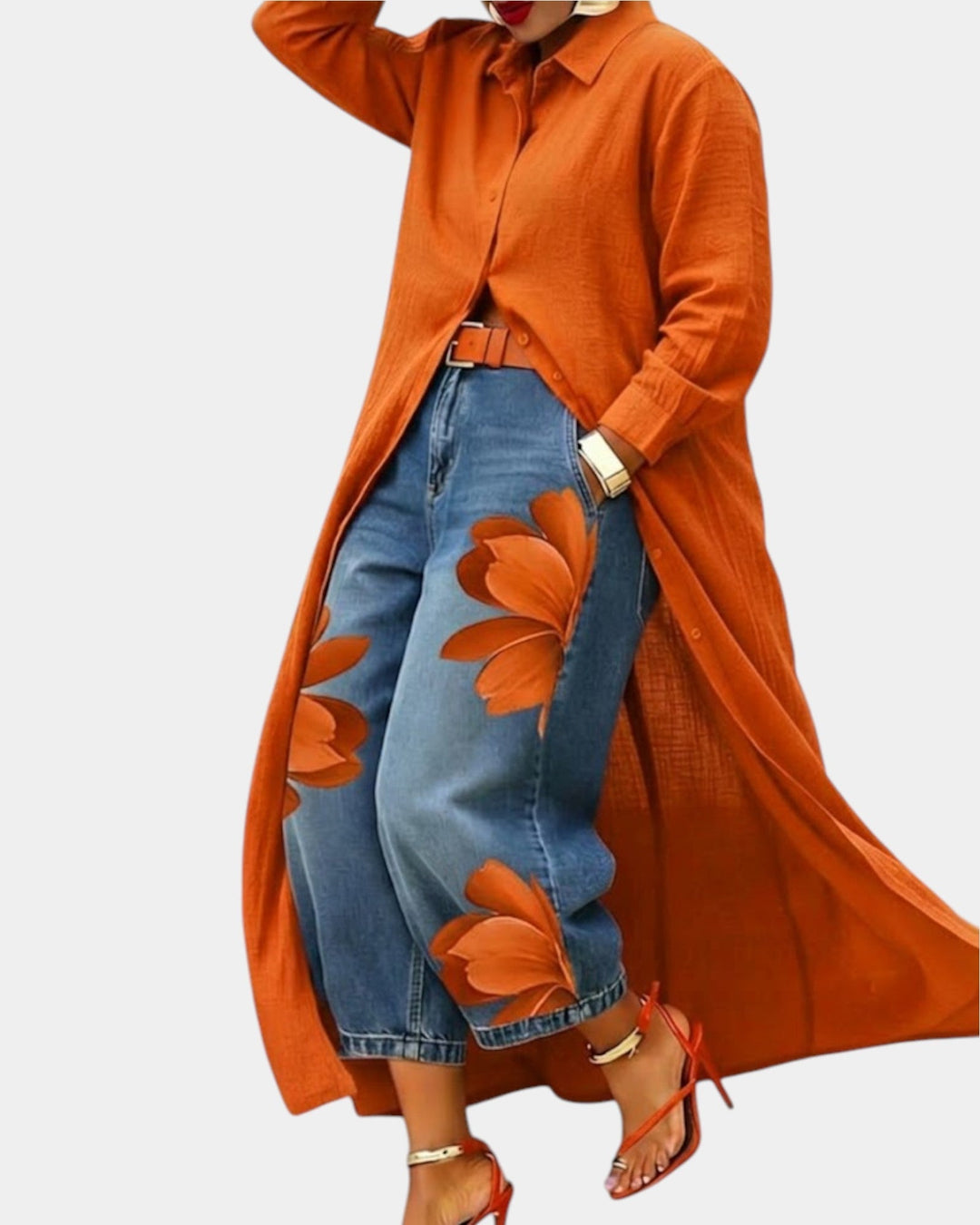 VERLAINE PARIS™| Ensemble robe et pantalon en jean large