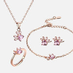 VERLAINE PARIS™ | Parure de bijoux 4 pièces avec patte et cœur en zirconia