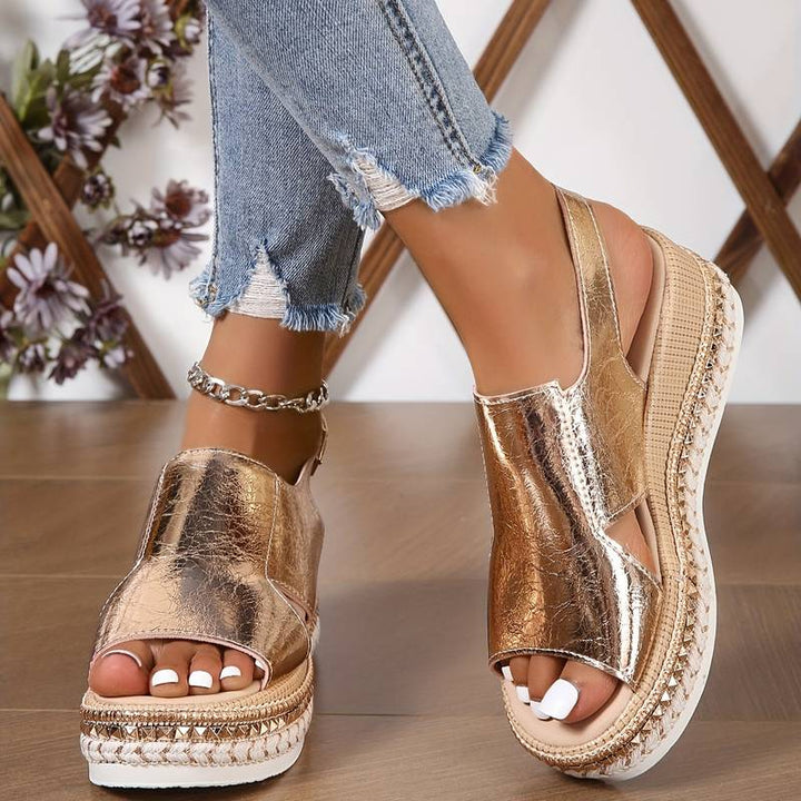 VERLAINE PARIS™- Sandales Stylées Métalliques