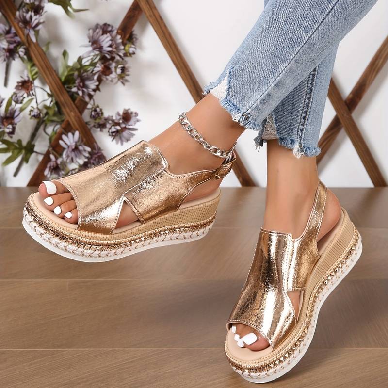 VERLAINE PARIS™- Sandales Stylées Métalliques