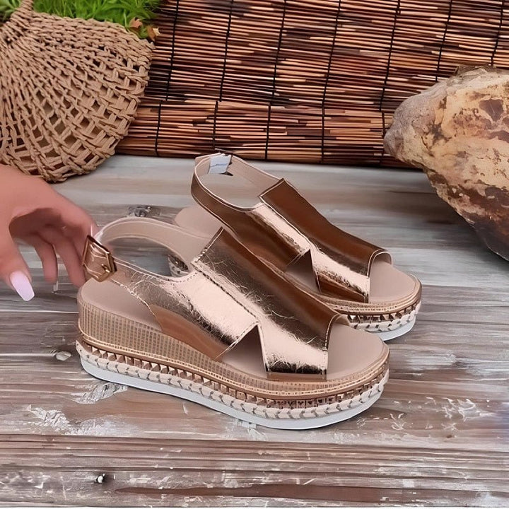 VERLAINE PARIS™- Sandales Stylées Métalliques