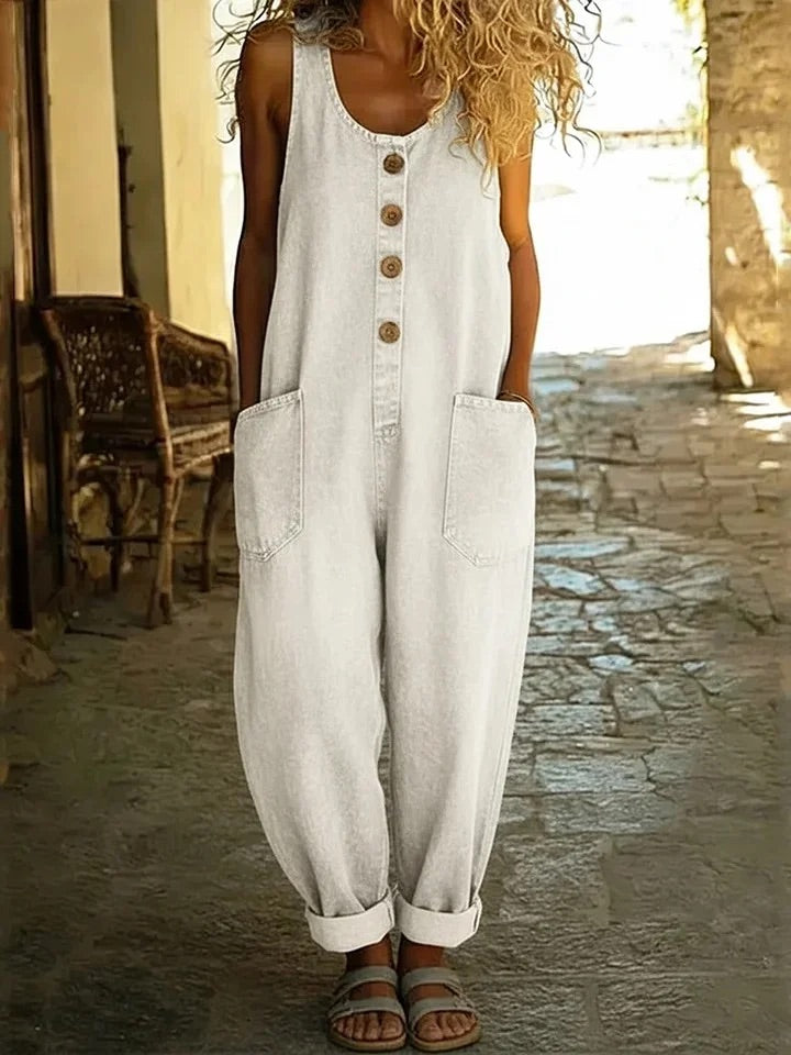 VERLAINE PARIS™ | Salopette en denim coton lavé vintage