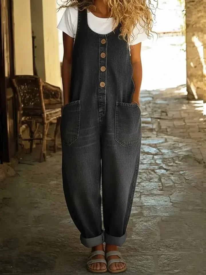 VERLAINE PARIS™ | Salopette en denim coton lavé vintage