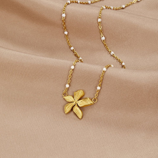 VERLAINE PARIS™ | Collier Élégant en Or Couleur avec Fleurs