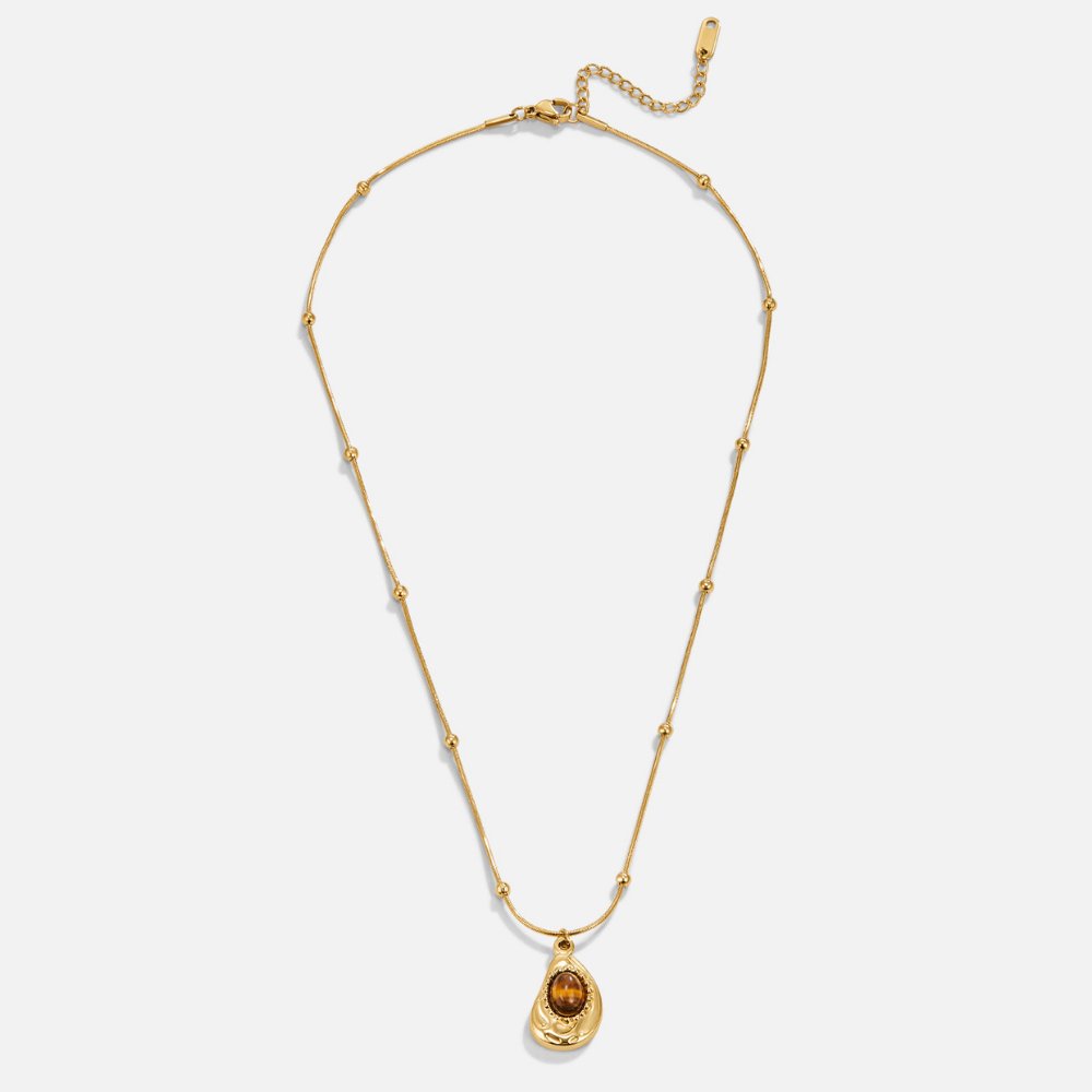 VERLAINE PARIS™ | Collier Élégant en Or avec Pierre Œil-de-Tigre