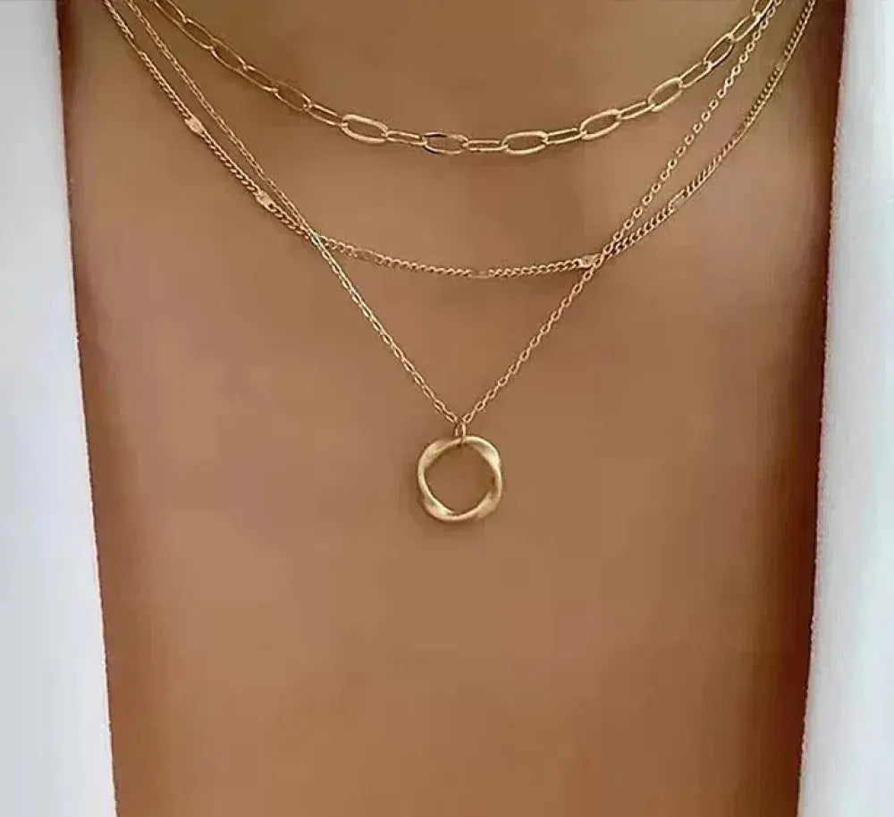 VERLAINE PARIS™ | Collier Doré Superposé avec Pendentif